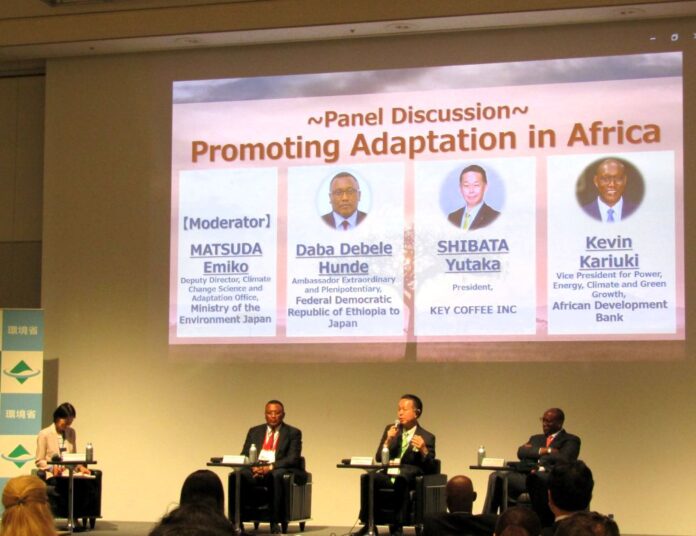 Scene from the panel discussion. Daba Debele Hunde, Ambassador Extraordinary and Plenipotentiary of the Federal Democratic Republic of Ethiopia to Japan (second from left)