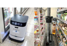 Seven-Eleven Conducts Labor-Saving Experiment at Store: Robots to Assist with Restocking and Cleaning Left: Floor-cleaning robot (image) / Right: Restocking robot (image)