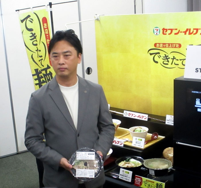 Mr. Toshiya Akamatsu promoting the products