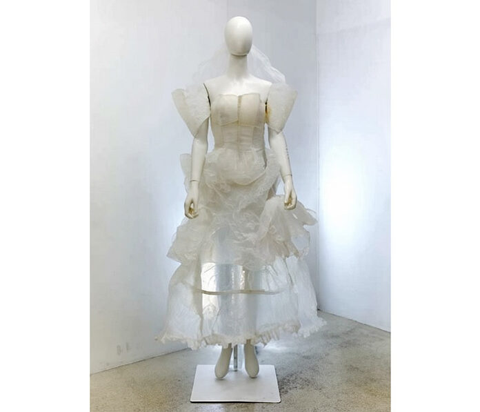 A wedding dress made from nata de coco A wedding dress made from nata de coco