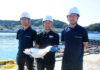 Nissui to Double Domestic Salmon Aquaculture Output; Major Expansion of Facilities in Iwate Prefecture President Hiroshi Tsuruoka (center)