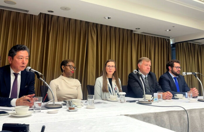 From left: Hisao Fukuda, Japan Representative; Allison Thomas, Executive Vice President; Becky Nyman, Chair; Mike Marley, Vice Chair; and Luke Waring.